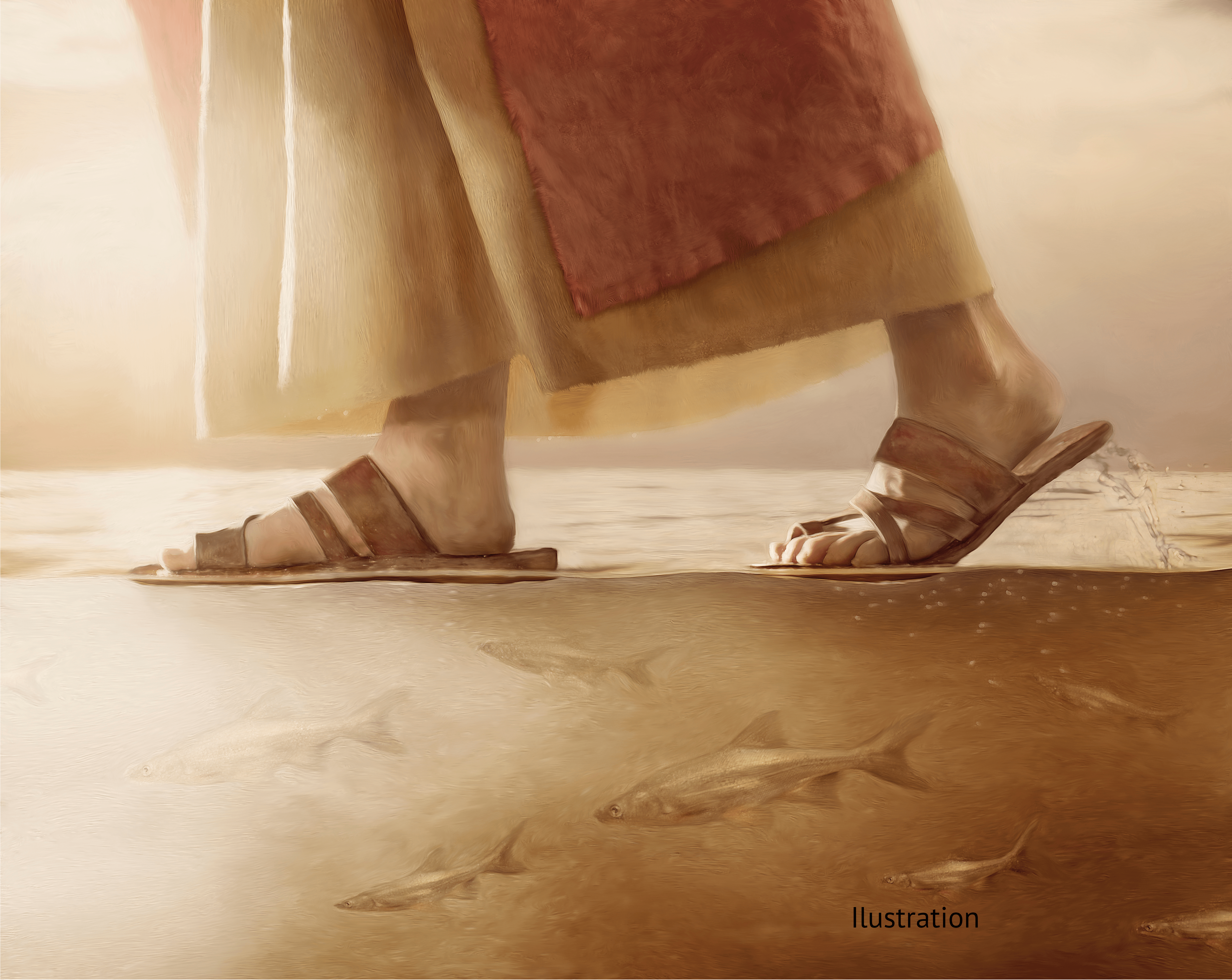 Jesus walking water