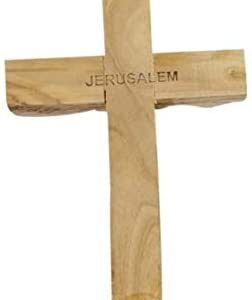 Bethlehem Gifts TM Handcarved Olive Wood Jesus Nazareth Wall Cross (5-10 inches)