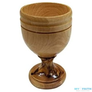 LION OF JUDAH MARKET Communion Holy Land Wine Cup Chalice Olive Wood Goblet (2.75 inches)