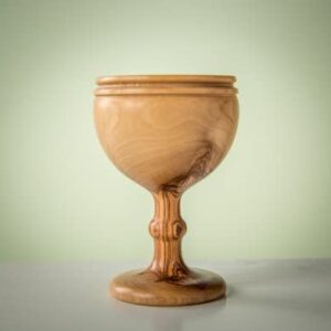 Olive Wood Communion Cup Hand-carved olive wood  Intricate design with beautiful detail
