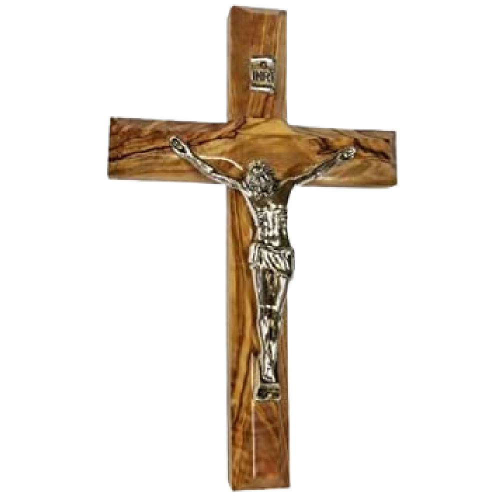thumbnail interactive-video image 1 of Blessed Handmade Olive Wood Cross From Bethlehem – Holy Land Israel – Christian Religious Gift 1 of 6