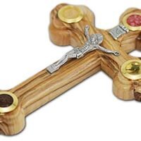 Wall Cross of Olive Wood with <a href="https://myfaith.shop/product-category/cross-and-crucifix/" target="_blank"></a> Catholic from Jerusalem  Holy Land