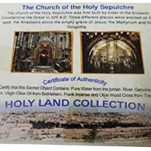 Holy Land souvenir 3 bottle set Jerusalem Holy Earth Holy Olive Oil and Holy Water from the Jordan River from The Nativity Church in Jerusalem