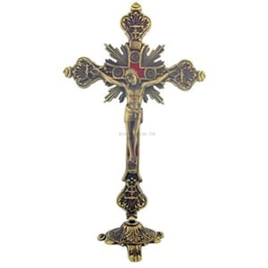 12″ Bronze Standing Altar Cross – Historical and Artistic Church Decor