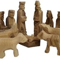 Olive Wood Miniature Set with Stable 12 pieces