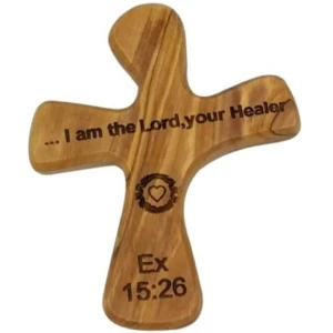 Handcrafted Bethlehem Olive Wood Cross – Cultural & Historical Design – Hand Held Cross, Your Healer