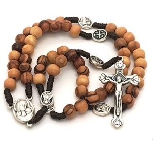 Olive Wood Rosary – Bethlehem Holy Soil, Christian Gift from Jerusalem