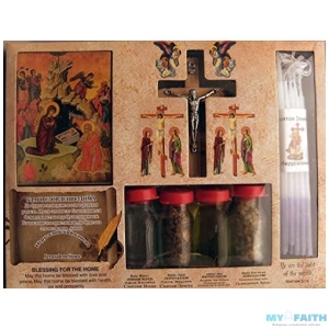 Holy Land Souvenir Set – Holy Water, Earth, Oil, Incense, Crucifix, Icon and Candles