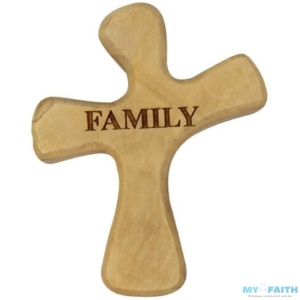 Handcarved from Bethlehem Olive Wood Cross / Crucifix – Family, Healing Cross
