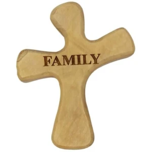 Handcrafted Bethlehem Olive Wood Cross – Cultural & Historical Design – Family