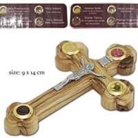 Wall Cross of Olive Wood with <a href="https://myfaith.shop/product-category/cross-and-crucifix/" target="_blank"></a> Catholic from Jerusalem  Holy Land