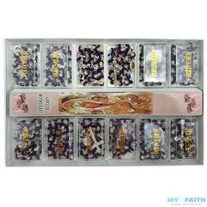 Twelve(12) Deep Purple Crystal Double Crowned Catholic Rosaries Necklaces in Gift Boxes