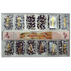 Twelve(12) Deep Purple Crystal Double Crowned Catholic Rosaries Necklaces in Gift Boxes