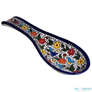 Floral Armenian Ceramics Rest Spoon Flowers
