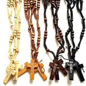 LION OF JUDAH MARKET Dozen-12pcs Authentic Wooden Beads Rosaries from Bethlehem Holy Land