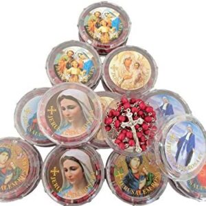Jerusalem Rose Scented Catholic Rosary Necklace in Gift Box