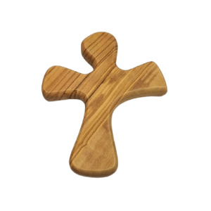 Handcrafted Bethlehem Olive Wood Cross – Cultural & Historical Design – Hand Held Cross, Plain