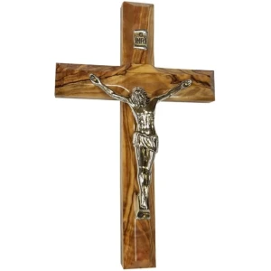 Handcrafted Bethlehem Olive Wood Cross – Cultural & Historical Design – , 5″
