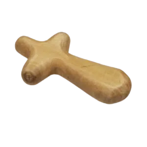 Handcrafted Bethlehem Olive Wood Cross – Cultural & Historical Design – Comfort Cross, 2.5″