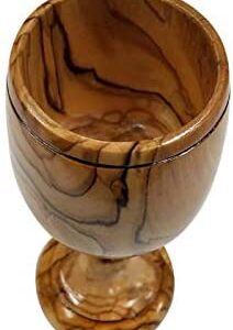 Large Communion Wine Goblet – Chalice Olive Wood (6 Inches Large) by Bethlehem Gifts TM Goblets & Chalices