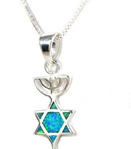 Messianic seal opal necklace sterling silver Grafted In pendant from Israel  Clothing, Shoes & Jewelry