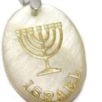 Mother of Pearl Israel Pendant 7 Branch Menorah Women Men Jerusalem Jewelry  Sports & Outdoors