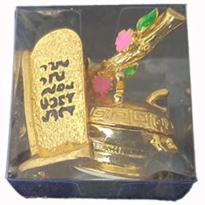 Jerusalem Contents of Ark of The Covenant – Aaron Rod, Manna Vessel & Tablets 2.5″  From Israel
