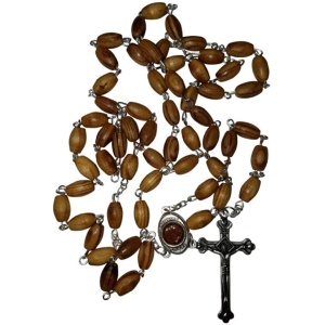 Exquisite Rosaries from Jerusalem: A Cultural and Historical Collection – Olive Wood Soil Silver Rosary