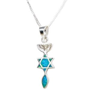 Messianic seal opal necklace sterling silver Grafted In pendant from Israel  Clothing, Shoes & Jewelry