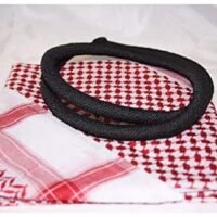 Middle Eastern Red/Black & White Kafiya Keffiyeh Kufiya with Aqal Rope