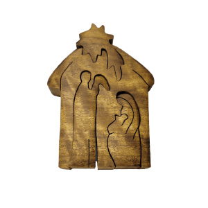 Nativity Scene Exotic Wood Christmas Curved  Puzzle