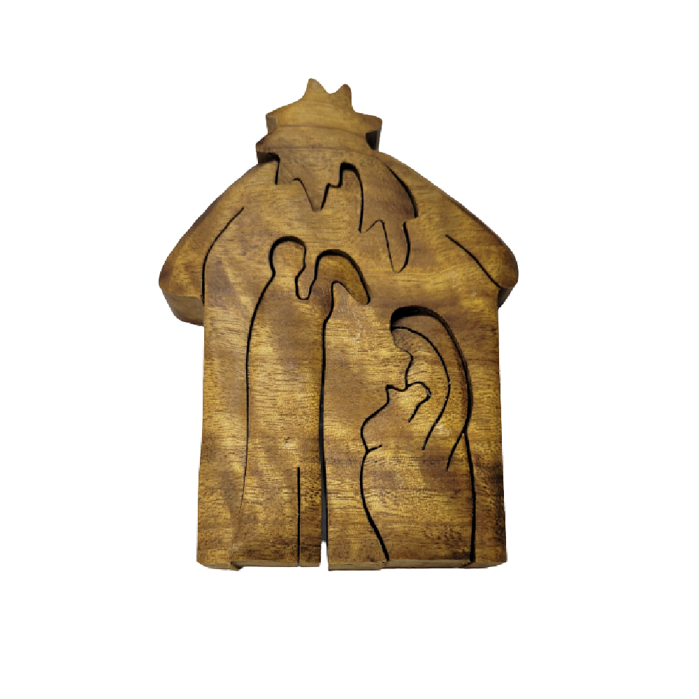 Nativity Scene Exotic Wood Christmas Curved  Puzzle