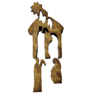 Nativity Scene Exotic Wood Christmas Curved  Puzzle
