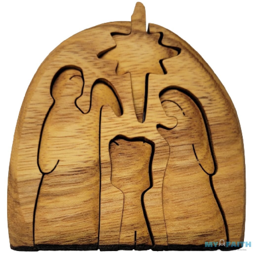 The Divine Journey of the Nativity Scene Wood Christmas Curved Puzzle