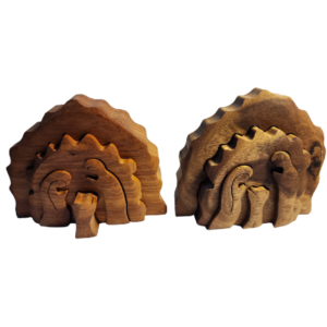 Nativity Scene Exotic Wood Christmas Curved  Puzzle (Gear Shaped)