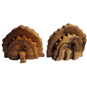 Nativity Scene Exotic Wood Christmas Curved  Puzzle (Gear Shaped)