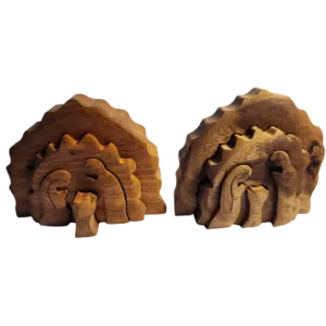 Nativity Scene Exotic Wood Christmas Curved  Puzzle (Gear Shaped)