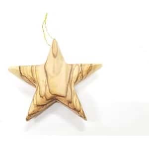 Bethlehem Olive Wood Star Christmas Tree Hanging Decorative Ornament from Jerusalem