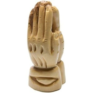 Handcarved Bethlehem Olive Wood Praying Hands Figurine Statue (3.5″)