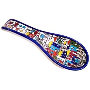 Armenian Ceramics Rest Spoon Shalom Jerusalem Gift Bluenoemi Ceramics Rest Spoon