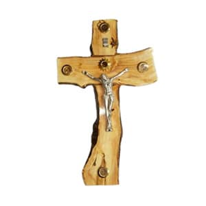 Rugged with Rustic/bark Edges Olive Wood Cross/Crucifix from Bethlehem