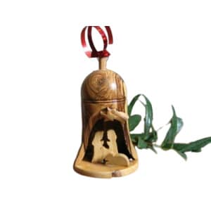 Unique Handmade Nativity Bell Ornament – 2.5″