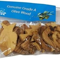 10 Christian Nativity Story Christmas Olive Wood Ornaments from Belen