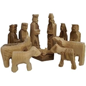 Olive Wood Children’s Nativity Set Kid’s Nativity Story Figurines  (2.75 inches)