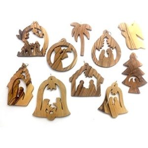 Olive Wood Ornament – Set of 10