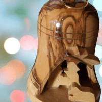 Unique Handmade Nativity Bell Ornament – 2.5″