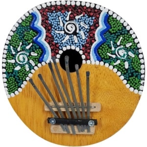 Kalimba Thumb Piano – 7 keys – Tunable – Coconut Shell – Painted