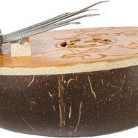 Kalimba Thumb Piano Mbira- 7 keys – Tunable – Coconut Shell –  (Brown Carved)