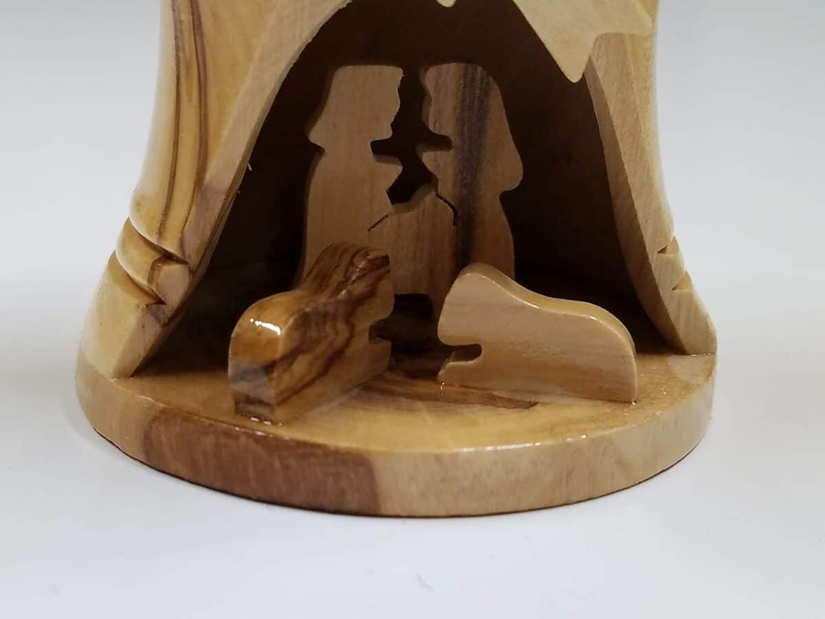 Unique Handmade Nativity Bell Ornament – 3.5″