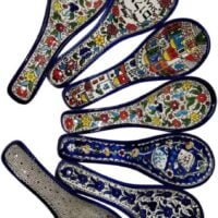 Armenian Ceramics Rest Spoon Shalom Jerusalem Gift Bluenoemi Ceramics Rest Spoon